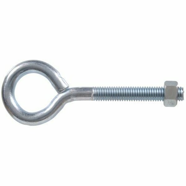 Hillman Hardware Essentials Eye Bolt with Nut, 1/2-13 Thread, Coarse Thread, 1.25in IDx2.083in OD Dia Eye, Stl 320746